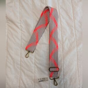 NWT Cream and Neon Pink Adjustable Bag Strap